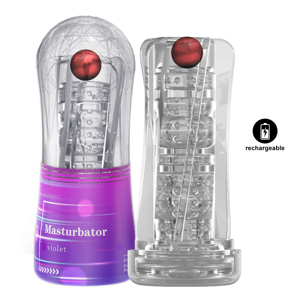 Silicone Masturbazione Tazza Esercizio di resistenza Vibrazione Masturbatore maschile Figa tascabile Giocattoli del sesso per uomini adulti_voghion.com