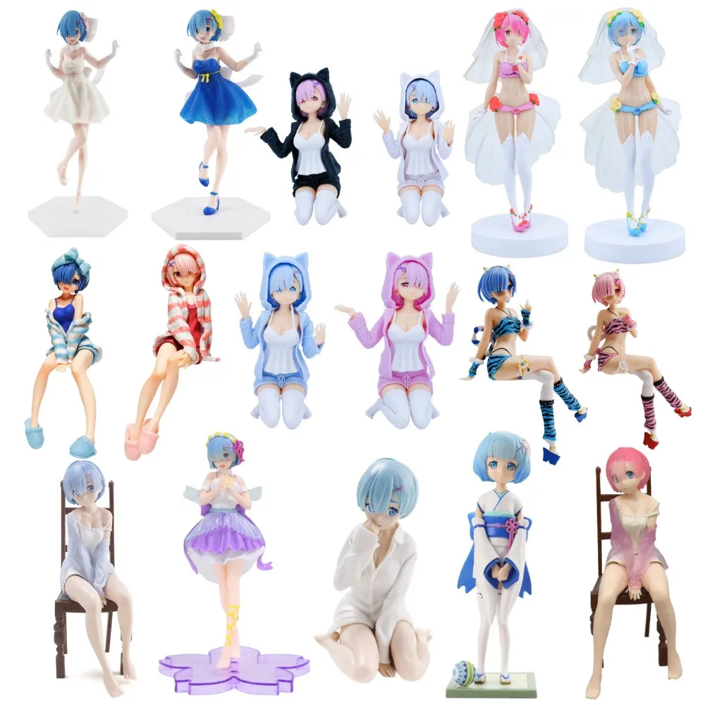 PSMILE Re Zero Starting Life in Another World Rem Pajamas Figure Rem  Limited Edition Anime Figure Rem Ppajamas Chair PVC Figure 16cm