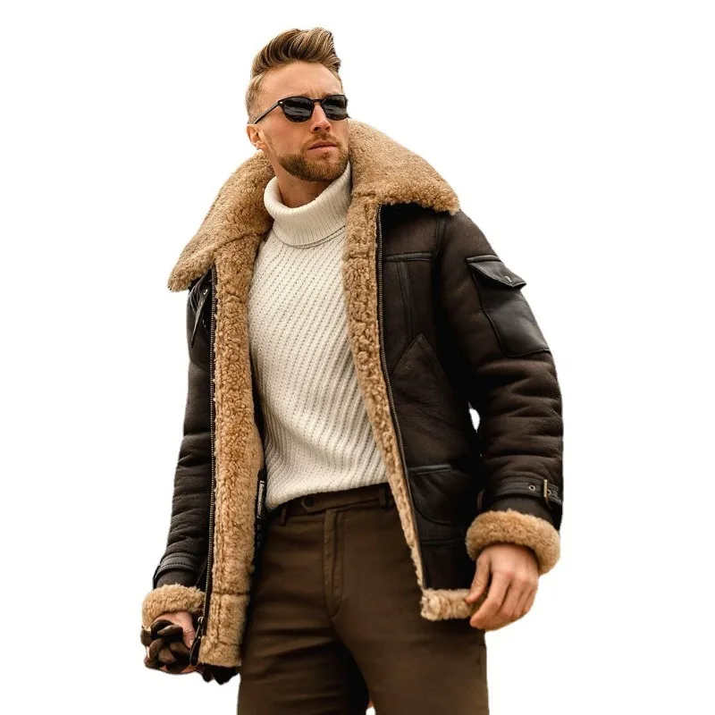 Men's Windbreaker Jackets Coat New Fashion Winter Warm Thick Fleece Bomber Jackets Casual Male Long Sleeve Outwear Men Clothing