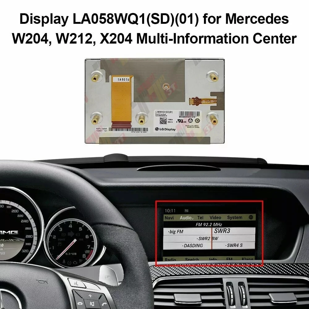Navigazione Display Lcd La058Wq1(Sd)(01) Per Mercedes W204, W212, X204 Multi-Centro Informazioni