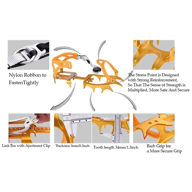 BRS-S1 Steigeisen 14 Zähne - Outdoor Traktionsgerät Für Wandern Und Eisklettern