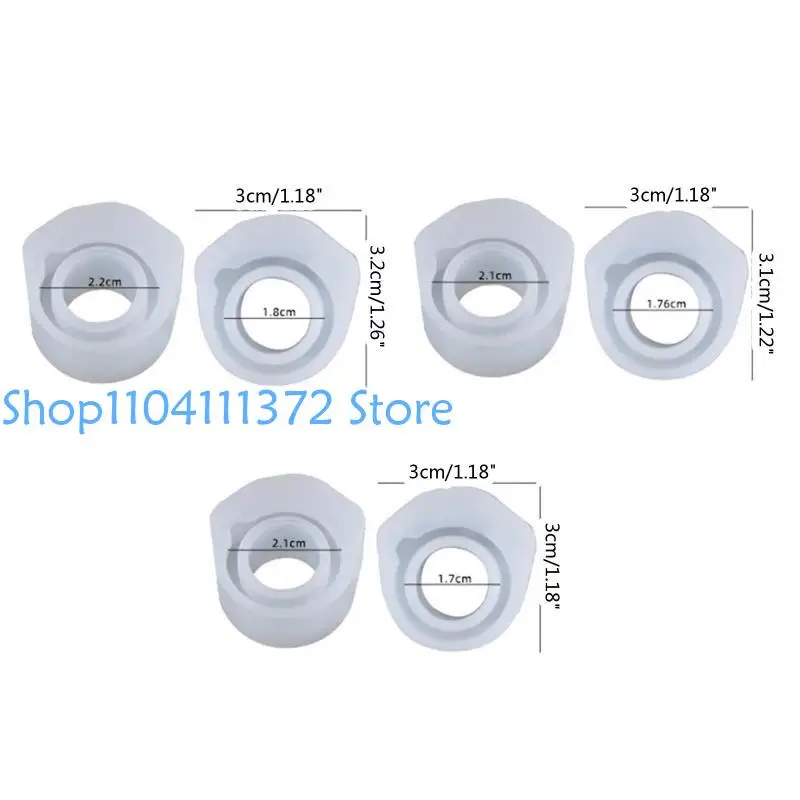 P9FE 3 PCS/SET 실리콘 링 곰팡이 DIY 링 제작을위한 둥근 목걸이 펜던트 공예품
