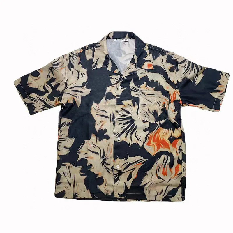 

Casablanca Linen Printing Slouchy Style High Grade Loose Couple Short Sleeve