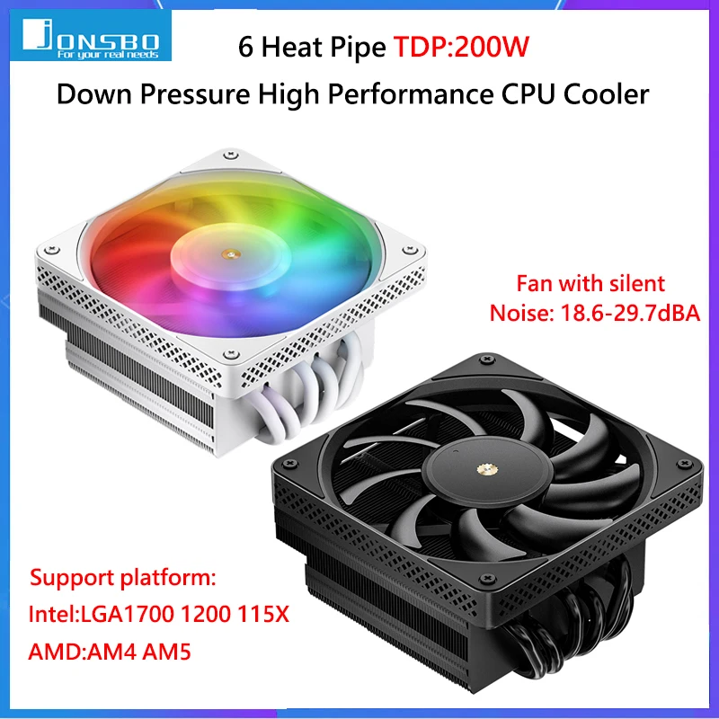 

JONSBO HX6200D CPU Cooler 6 Heat Pipe ARGB Air Cooler Radiator With Silent Cooling Fan For Intel LGA 1700 1200 115X AMD AM4 AM5