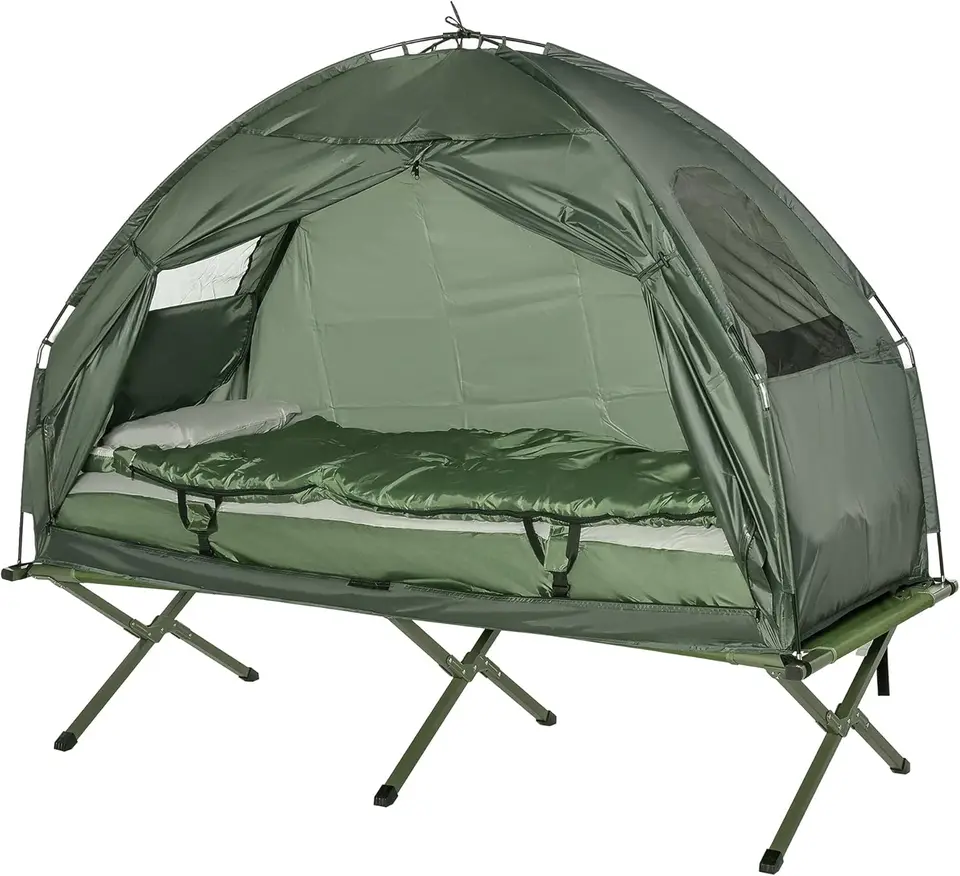 Multifunctional Portable Camping Cot Set with Mattress