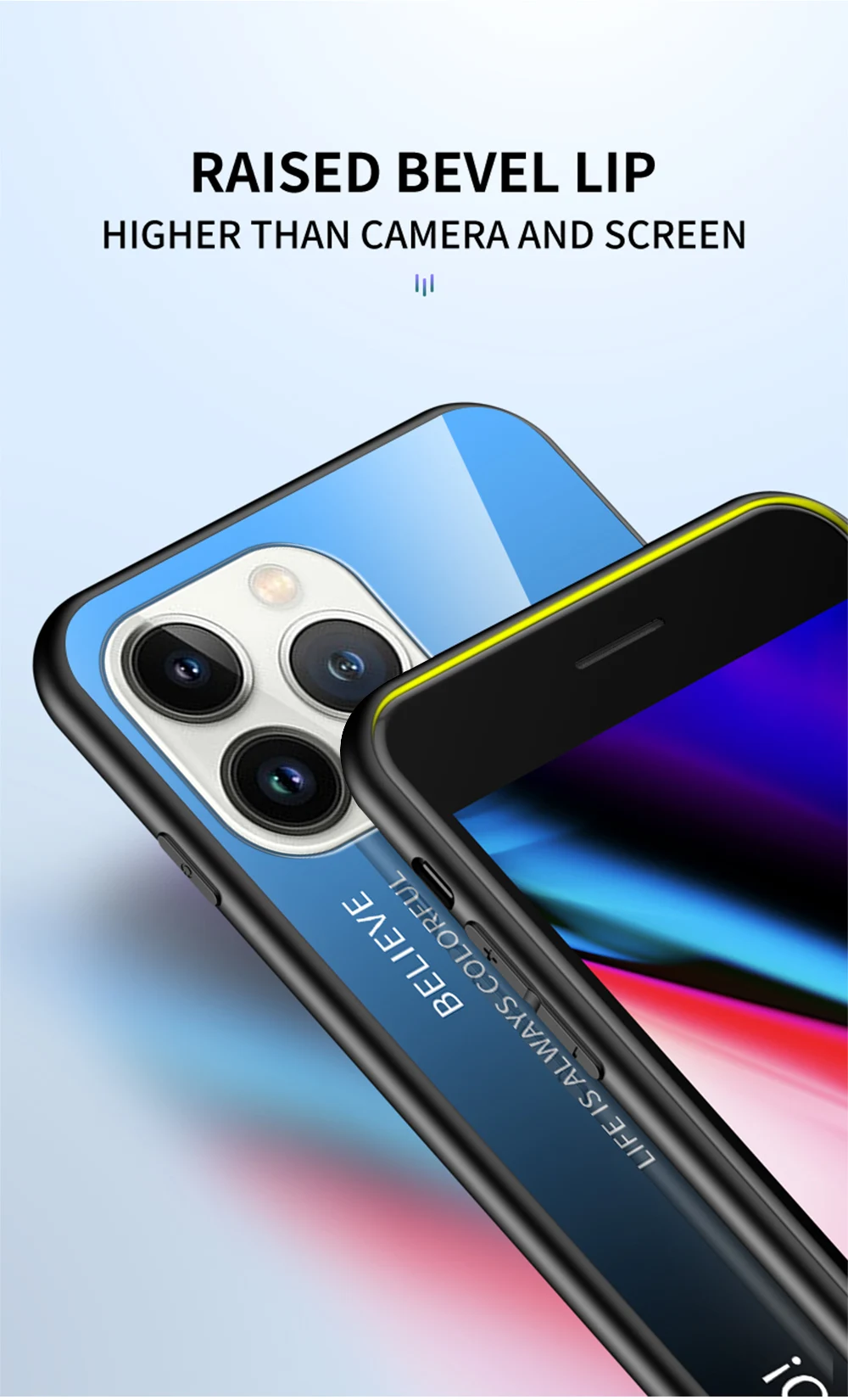 Gradient Glass Phone Case For Iphone, Stylish Protective Cover_voghion.com