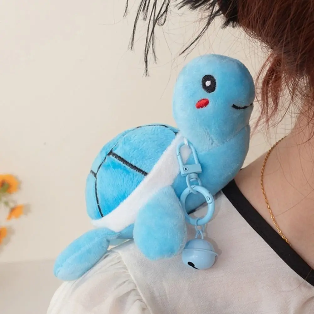 Cartoon Bell Turtle Pendant Bag Hanging Stuffed Turtle Doll Keychain Creative Cute Turtle Keyring Backpack Decor