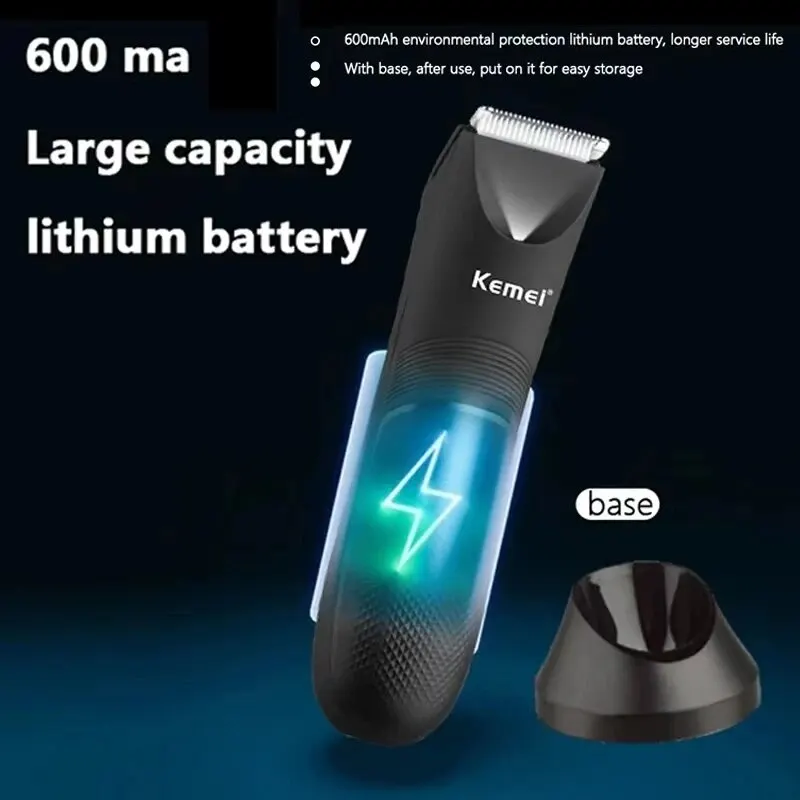Kemei KM-1838 Groin Area Hair Trimmer Lawn Mower Ceramic Blade Waterproof Wet Dry Clippers Pubic Armpit Body Hair Hygiene Razor hair clipper