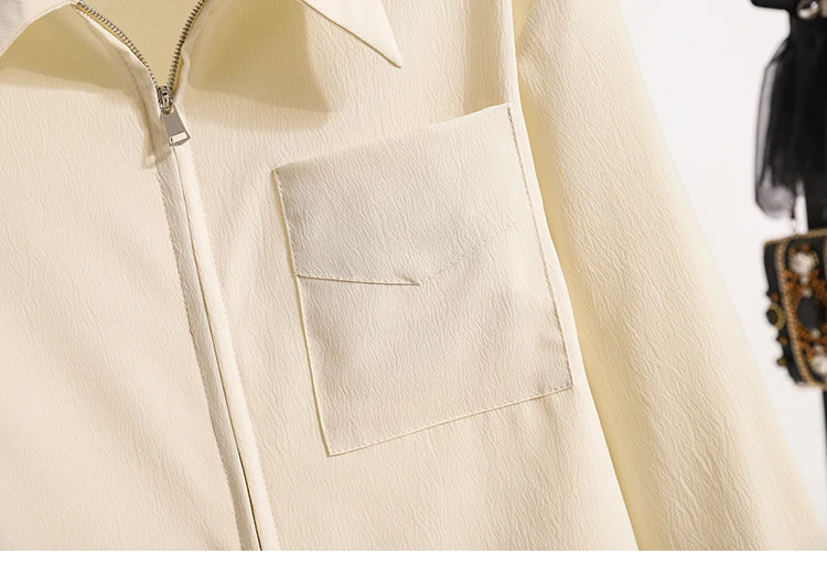 Reißverschluss-Bluse in Übergröße 2026 Frühling Herbst Neue Koreanische Lose Elegante Lässige Weiße Langarm-Bluse Damenkleidung – Detail 20
