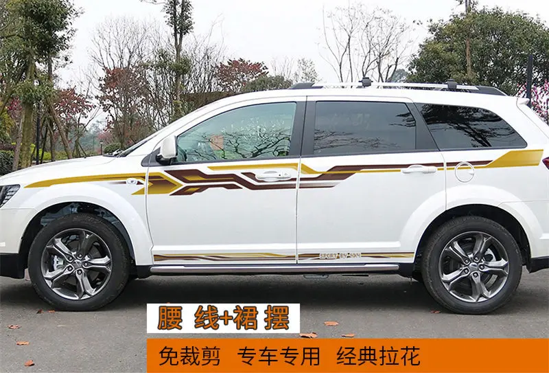 

2pcs New Car Sticker Vinyl Car Decal Accessories FOR Dodge Journey 2009-2016 Body Custom Sports Decoration Car Film