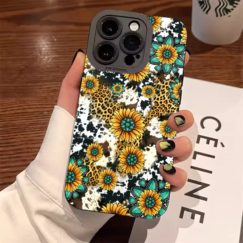 Leopard Print Floral Phone Case Cover