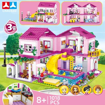 Friends City Street View House Summer Holiday Villa Castle Model Building Block Sets Figures DIY Bricks Toys for Kids Girls Gift 1