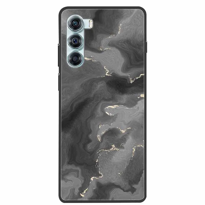 Marble Silicone Black Soft Protective Phone Case Cover