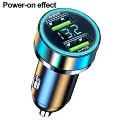 High - Power Car Charger with Dual USB Ports and Digital Display (G27 Super)