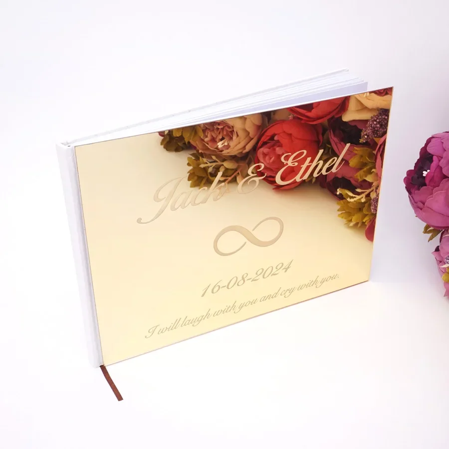 Personalized Acrylic Wedding Signs Guestbook Custom Newlyweds Name Guest Book Gifts Horizontal Signature Books Party Supplies