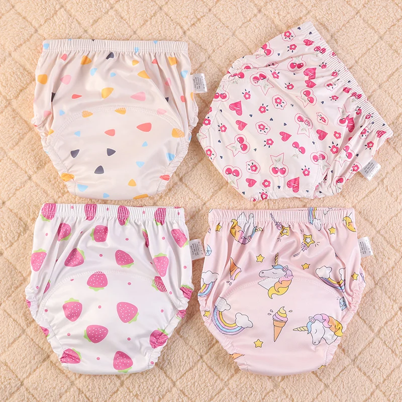 Baby Reusable Potty Training Pants Cute Cartoon Baby Diaper Panties Infant Shorts Nappies Cloth Nappy Changing Underwear