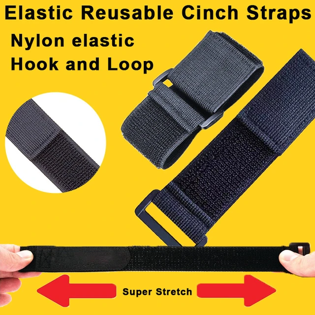 All Purpose Elastic Cinch Strap - 16 x 2 Inch - 5 Pack - Secure