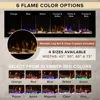 Aerus 72 Inch Smart Linear Electric Fireplace - Recessed in-Wall and Wall-Mount, Multiple Flame Colors, Compatible 4