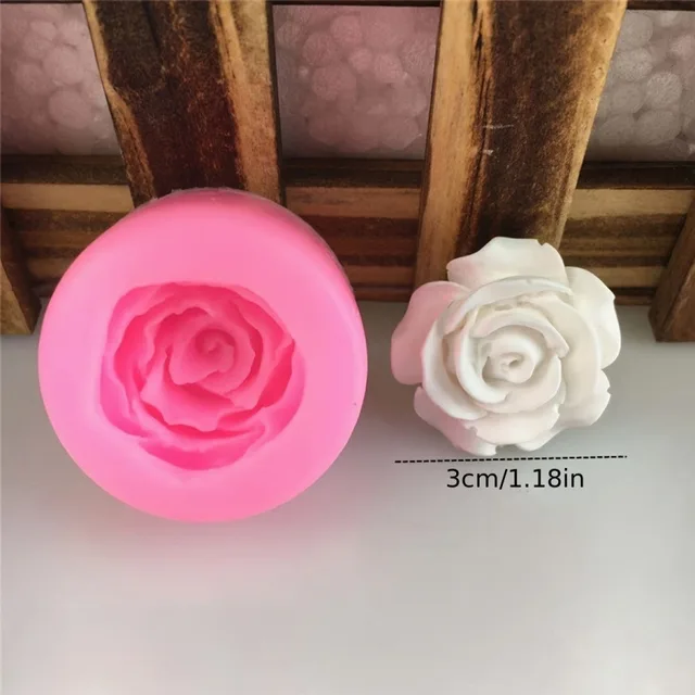 Flower Bloom Rose Shape Silicone DIY 3D Cake Mold Fondant Soap Cupcake Candy Chocolate Jelly Decoration Baking Tool Moulds 2