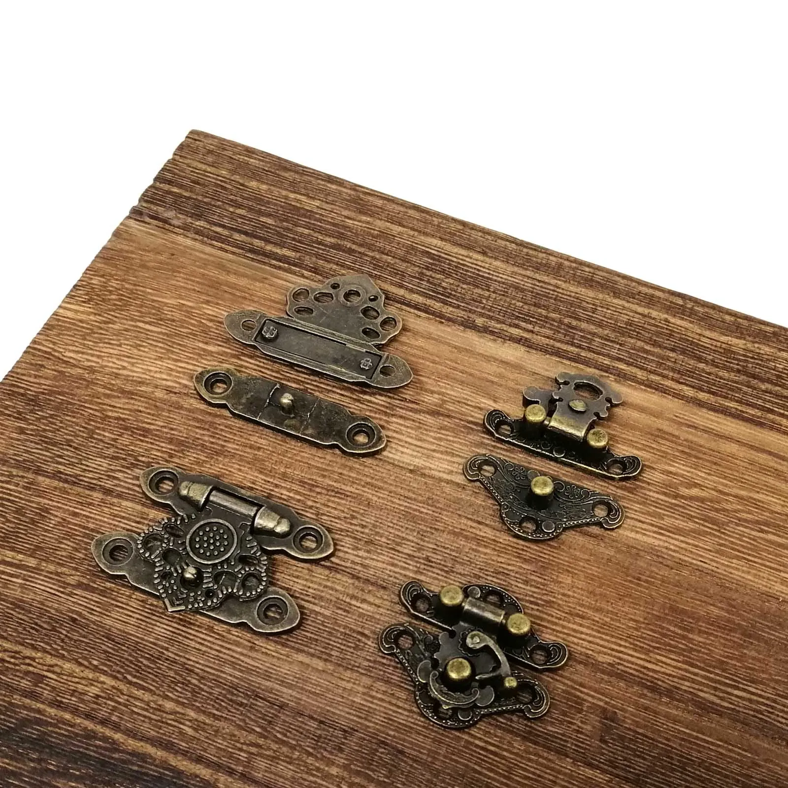 Decorative Wooden Jewelry Chest Wine Box Gift Case Toggle Latch Hasp Lock Clasp 12pcs