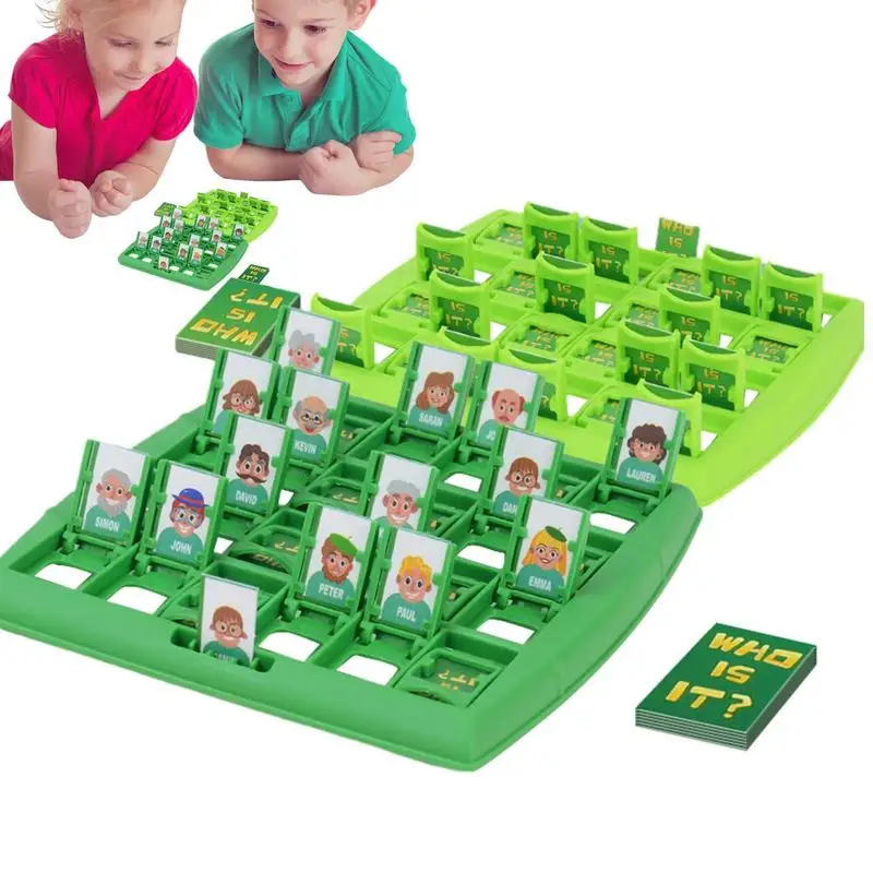 

Board Guess Game Educational Guess Who I Am Puzzle Game Guessing Game With 96Pcs Cards Logical Reasoning Thinking Preschool Game