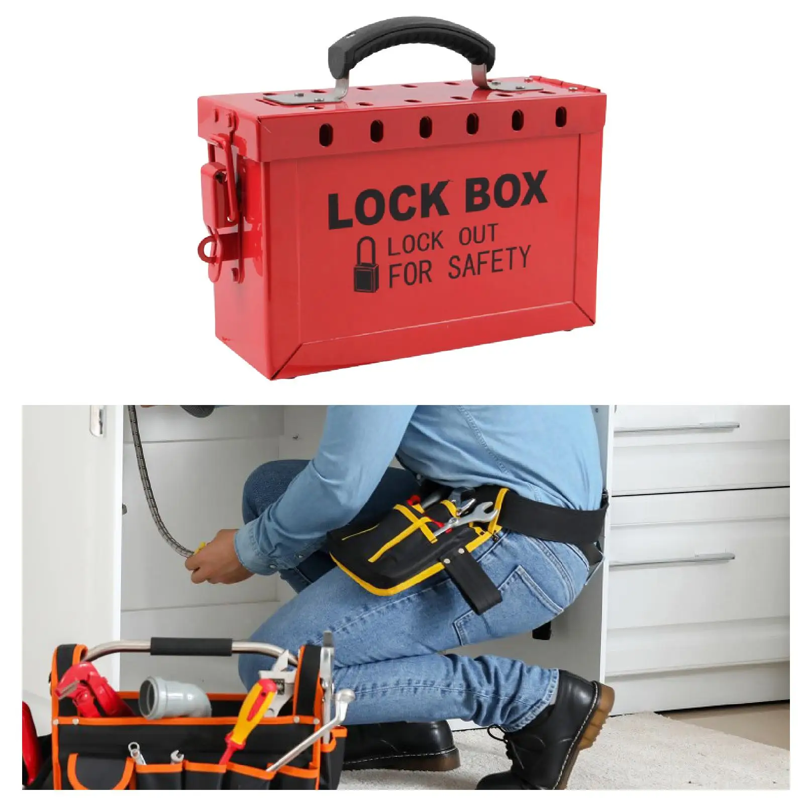 Lock Box 13 Users Anti Slip Handle Lightweight Convenient Efficiency Easy to Use Padlock Box for Car Factory Device Management