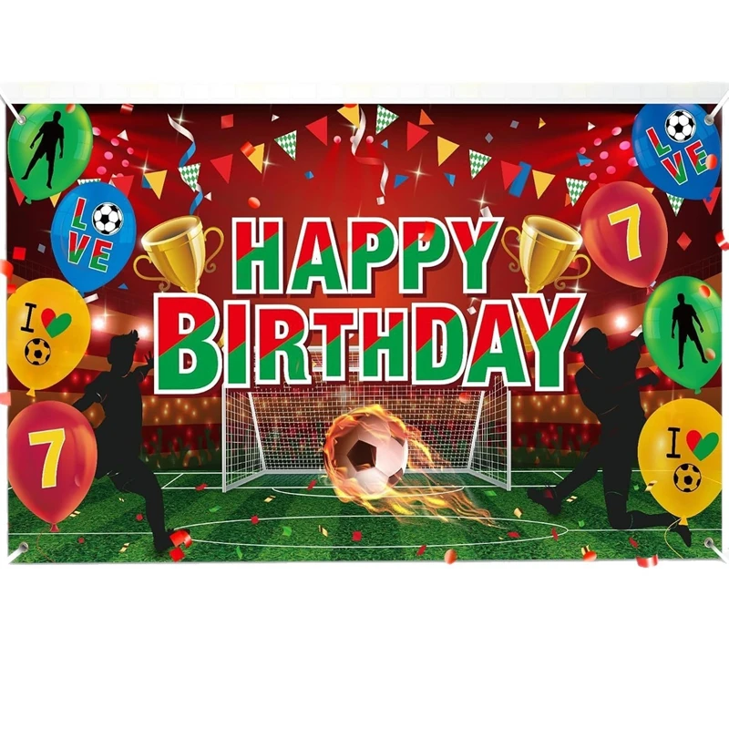 Fußball-Geburtstagsdekoration Kinder Papier-Tischgeschirr-Set Becher Servietten Luftballons Tischdecke Tortendekoration Fußball-Party-Zubehör Junge – Detail 17