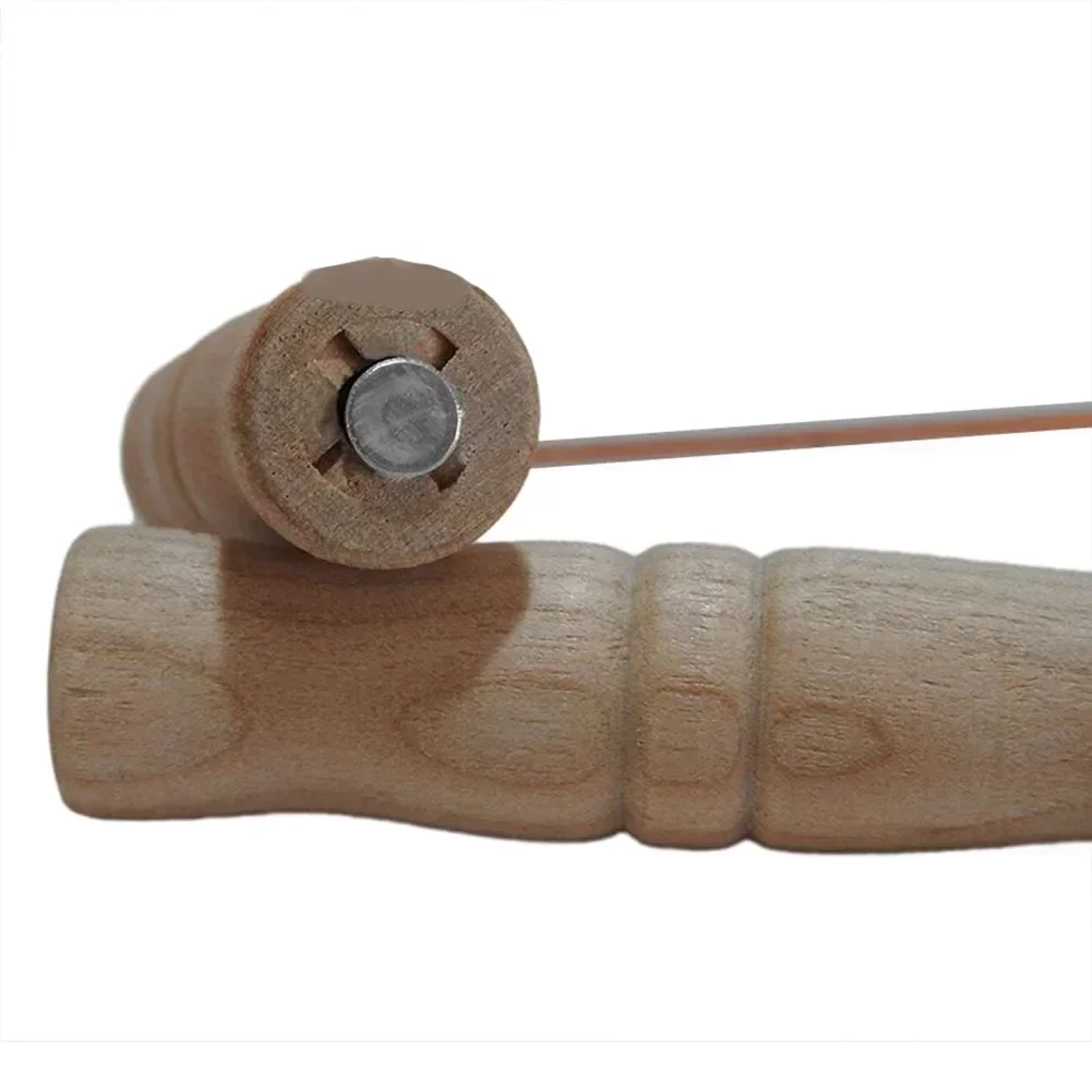 2pcs 99.9% Pure Copper Probes Rod For Divination Tool With Wooden Handles Round Copper Poles Wood Handles For Water Treasure 3