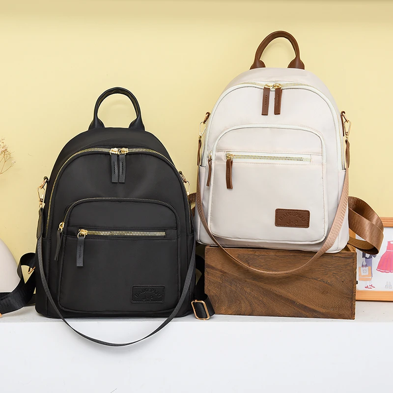 Multi functional women's backpack - large capacity, adjustable shoulder strap, single shoulder, casual university style, very su