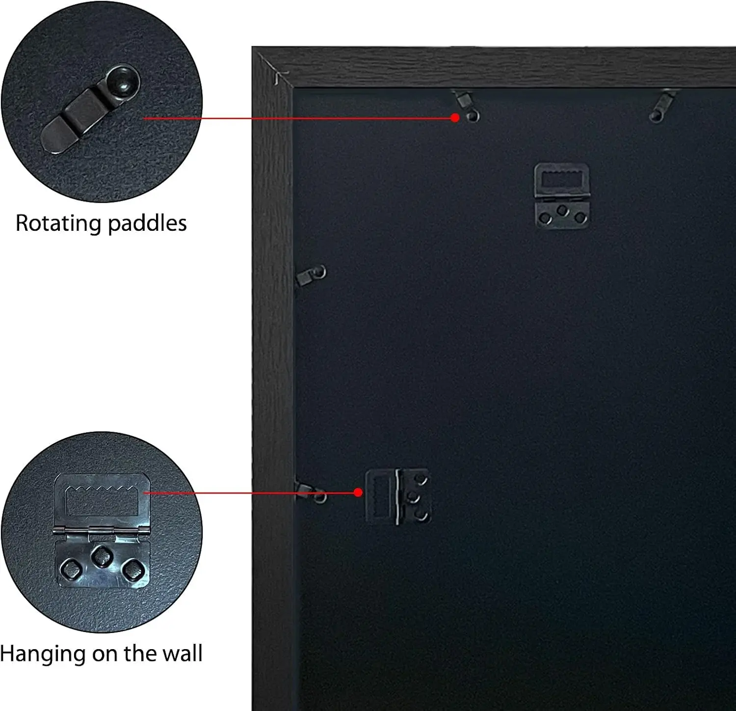 24x36 Solid Wood Poster Frames Black 3 Pack Picture Frame with Wall Mounting Hanging