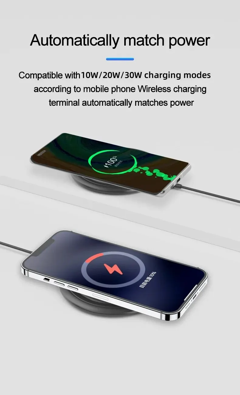 Sd14a427726e34417a40c80b4501b95c1Q 30W, Wireless Charger, Pad Stand for iPhone 15, 14, 13, 11 Pro Max, Samsung S22, S23, Xiaomi Mobile Phone Chargers Fast Charging Station Mallzona
