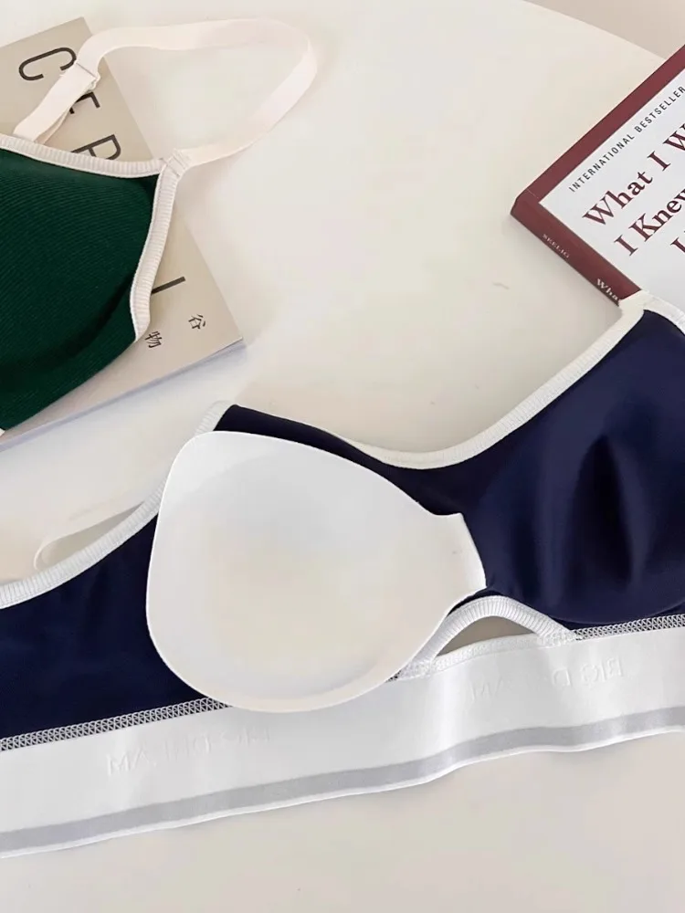 YUQI – Bralette de sport sans couture pour adolescents, sans fil, Anti-affaissement, bonnet fin, petit Support de poitrine, dos nageur, ensemble de soutien-gorge léger, lingerie