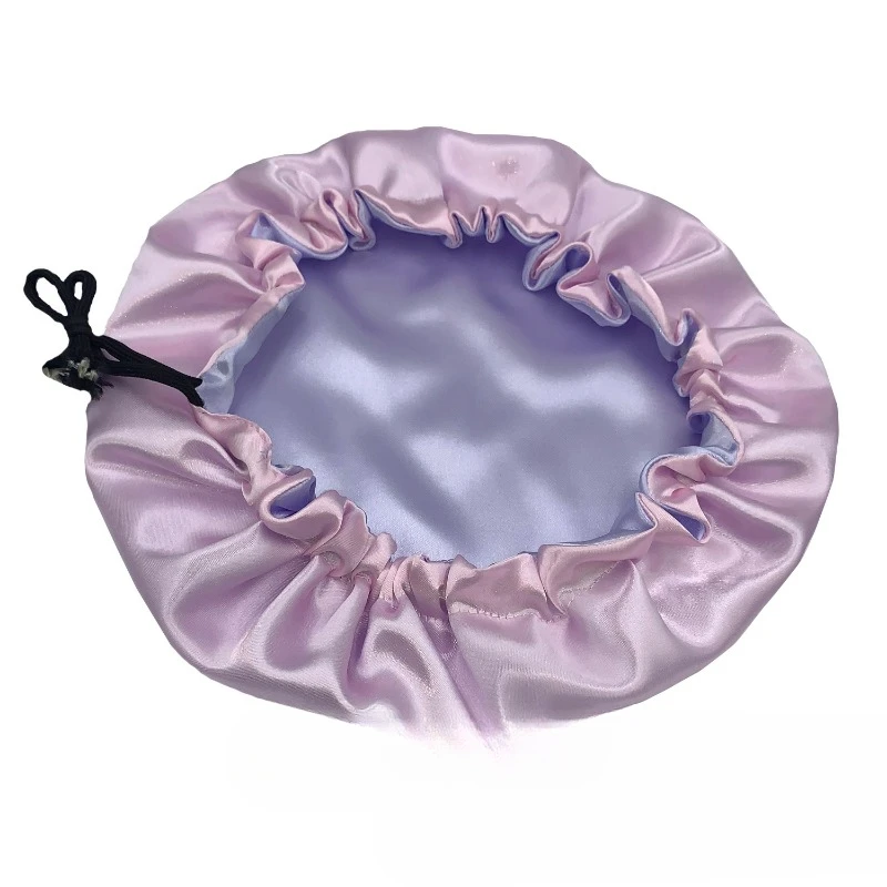 European and American Double-layer Color Simulated Beauty Perm Cap with Chemotherapy Strap Adjustable in Multiple Colors