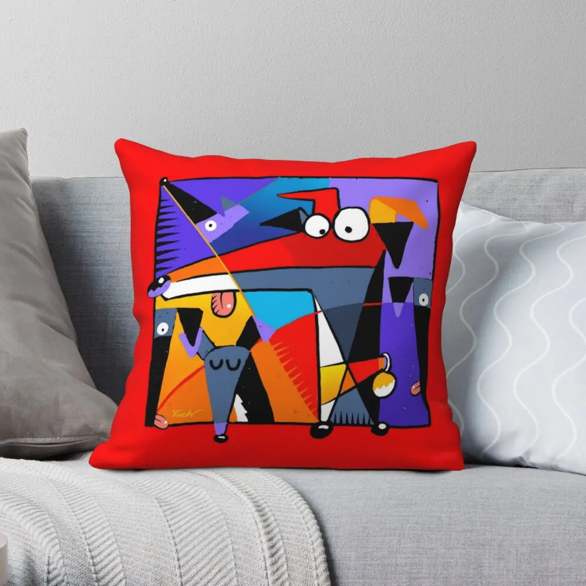 

Greyhound Lurcher Derp Square Pillowcase Polyester Linen Velvet Printed Zip Decorative Throw Pillow Case Home Cushion Cover