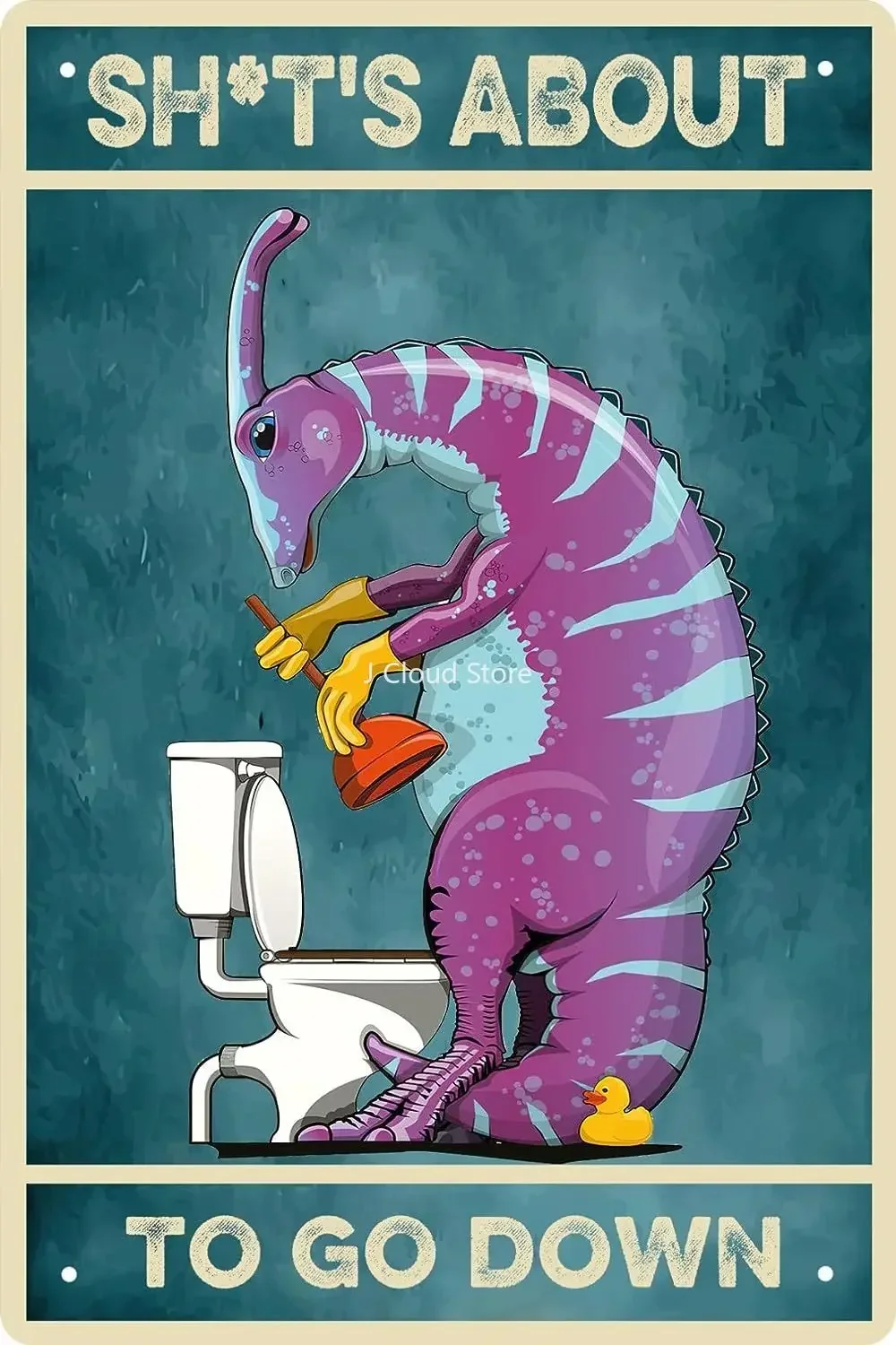 

Parasaurolophus Funny Boy Bathroom Signs Dragon Decor Gifts For Women Restroom Tin Sign Vintage Metal Signs Family Signs