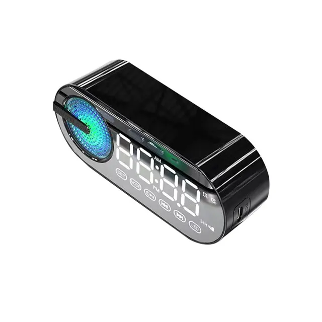 ตัวเลือกสินค้า ลำโพงบลูทูธไร้สายเงียบนาฬิกาปลุก RGB TWS USB LED นาฬิกาดิจิตอลกระจก LED FM จอแสดงผลขนาดใหญ่สำหรับห้องนอนสำนักงานเด็คท็อป