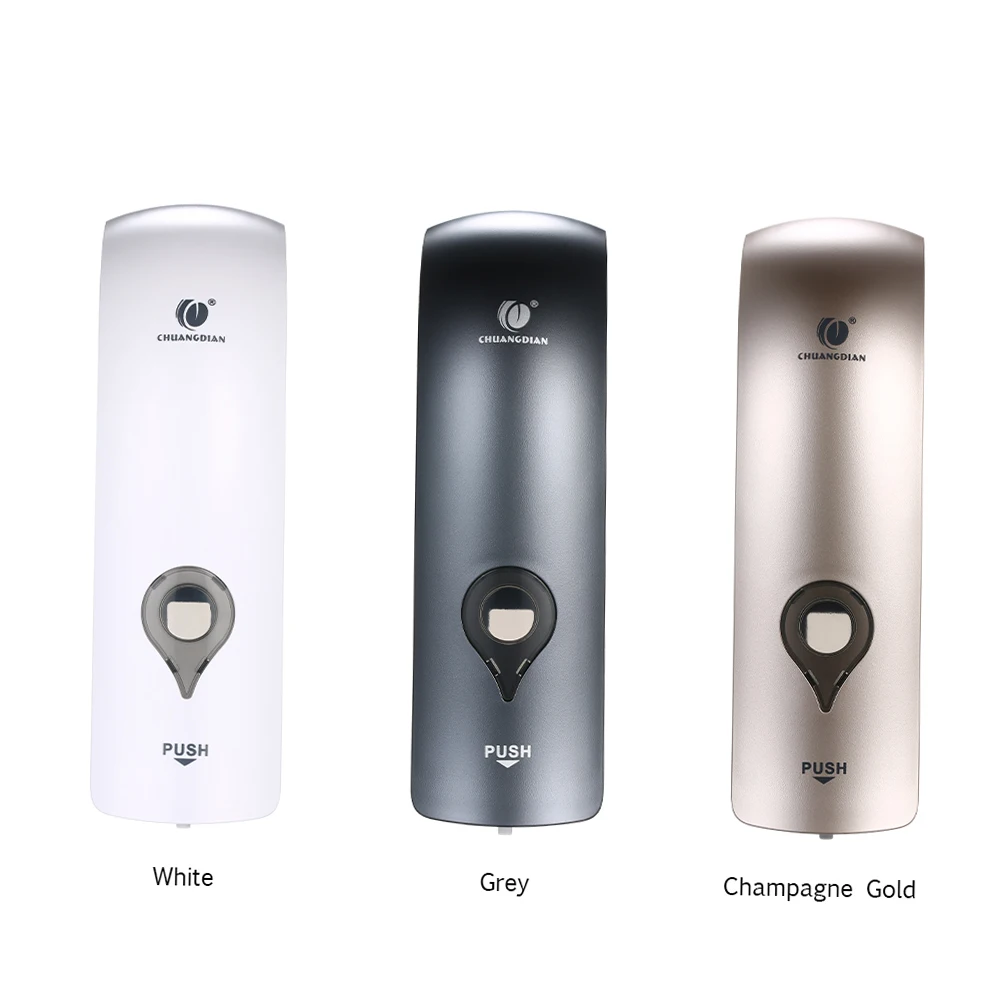 300ml No Drilling Wall Mounted Single-Head Manual Soap Dispenser Bathroom Shower Gel Liquid Shampoo Holder--Champagne Gold