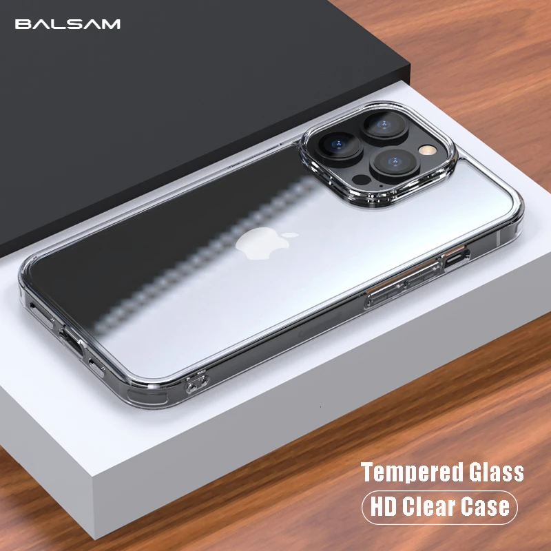 Luxury Tempered Glass Clear Case For iPhone 14 11 12 13 Pro XS Max 13 Mini X XR Transparent Hard Case For iPhone 7 8 Plus Fundas