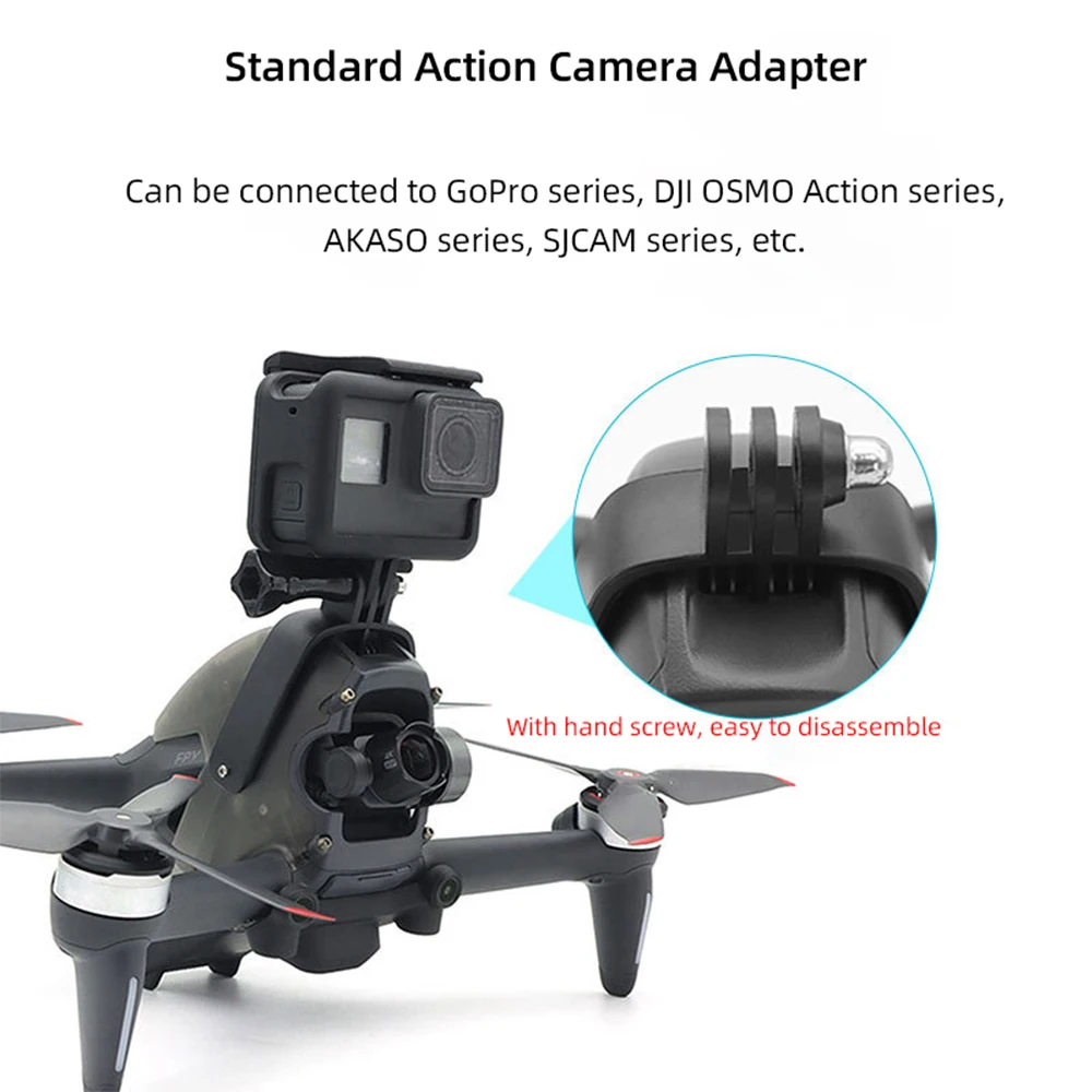 액션 카메라 상단 브래킷 장착 클램프 익스텐션 키트, 고프로 히어로 12, DJI FPV 드론용, 고프로 12, 11, 10, 9, DJI 인스타 360 X3