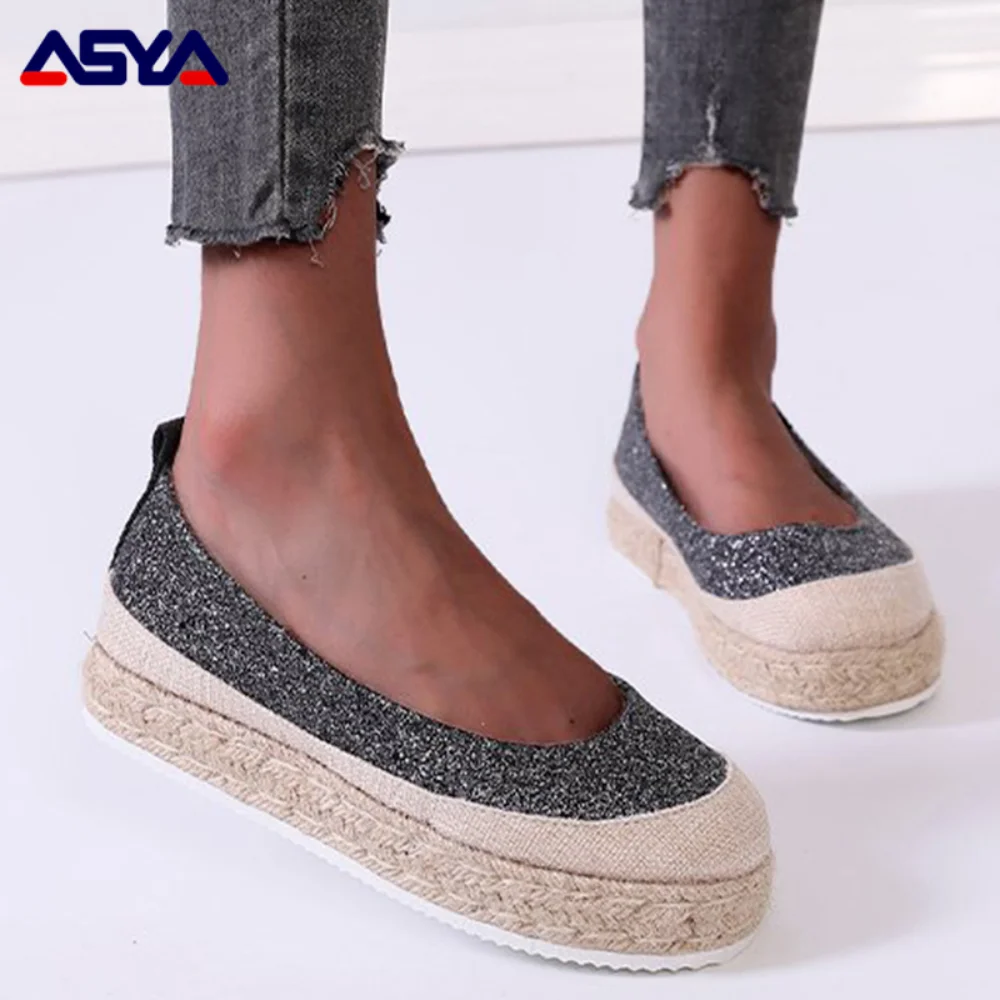 

ASYAPOY Sneakers Fashion Women Soft Platform Sneakers Slip On Shoes Ladies Thick Bottom Vulcanize Shoes Zapatos De Mujer