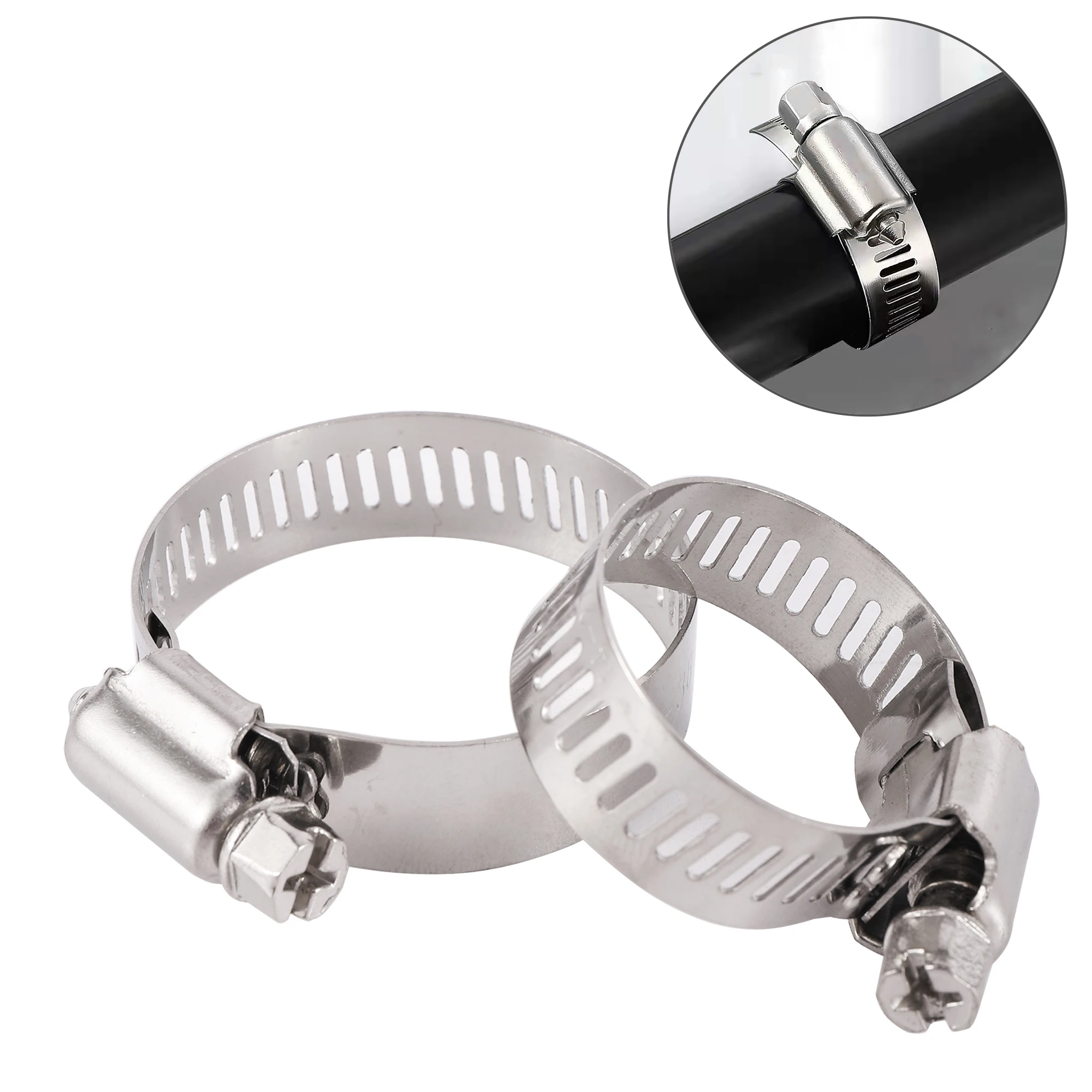 OD155311mmPipeHoseClampAdjustableScrewWormDriveTubeHoopClip