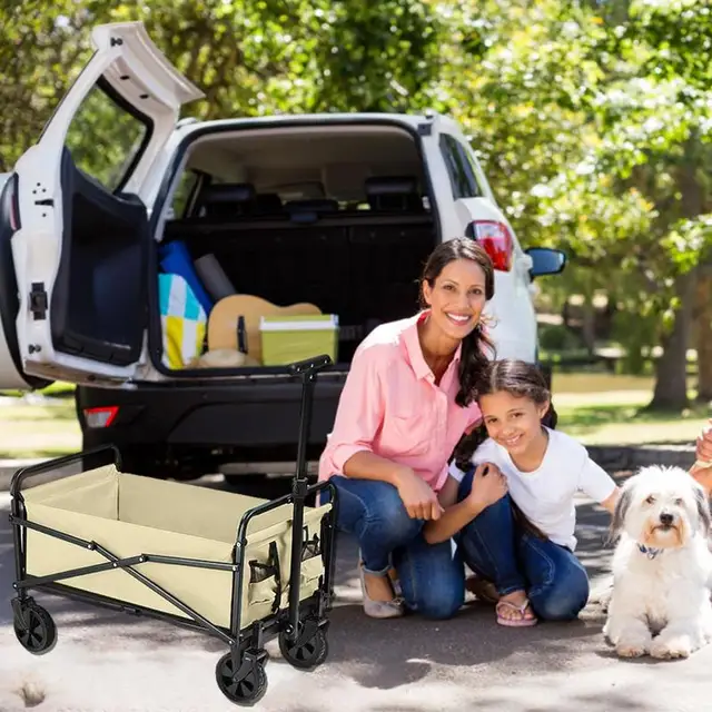 Kültéri Kemping Kosár 264 Lb Kapacitású Gördülő Kocsik Kerekekkel Összecsukható Közüzemi Kocsi Teherautó - Image 6