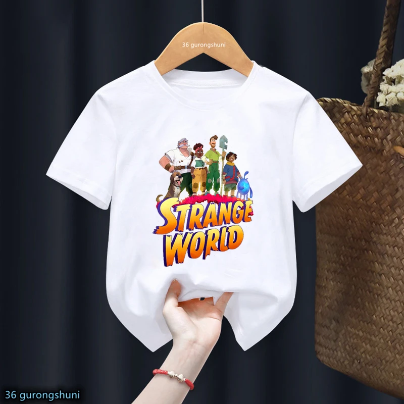 

2023 New Strange World T-Shirt Kawaii Splat Searcher Ethan Clade T Shirt Baby Boy Girls Gift Kids Clothes Short Sleeve Top