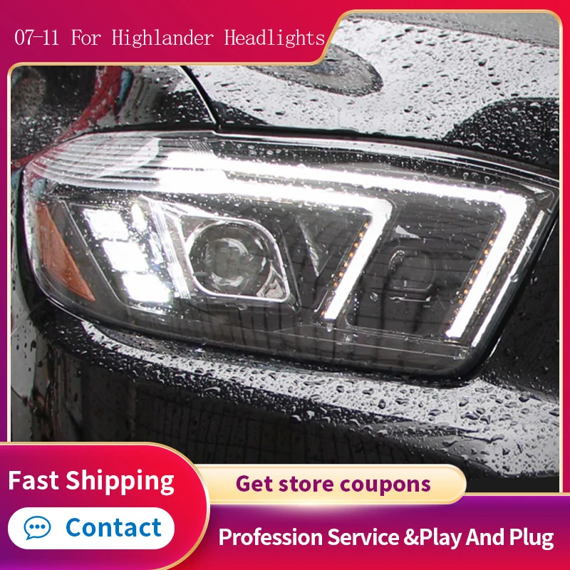 

Accessories Lights For Highlander 2007-2011 Kluger LED Auto Headlight Assembly Upgrade Bicofal Lens Dynamic Signal Lamp Tool