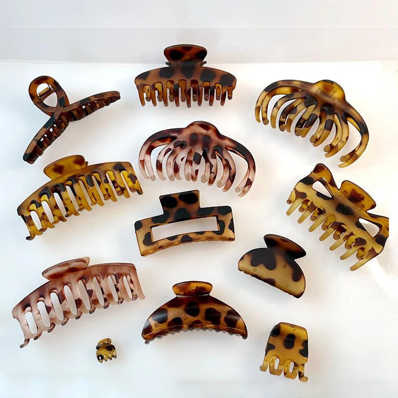 

Французская ретро Заколка для волос с леопардовым принтом акулы, большая заколка для волос, модная заколка для волос в Корейском стиле, аксессуары для волос для девочек