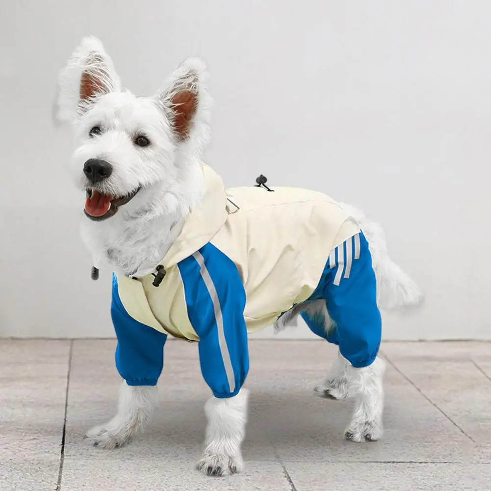 Full Body Protection Dog Rain Gear Pet Raincoat with Reflective Strip Waterproof Hooded Dog Raincoat with for Small for Small