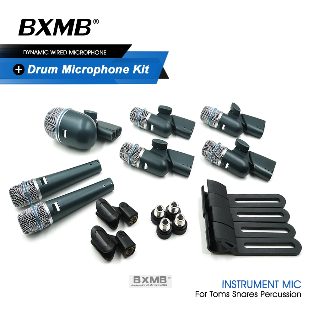 Professional 7 Piece BETADMK7 Drum Kit Instrument Microphone Mic For