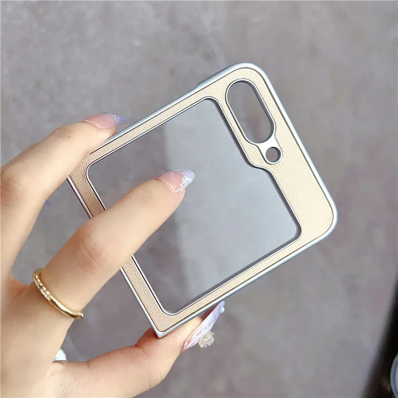 Phone Case For Samsung Galaxy Z Flip 5 5G Small Screen Tempered Film Protective Flip5 Cover Shell