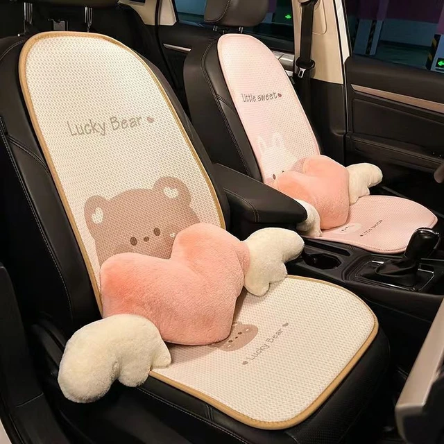 New Cartoon Bear Car Seat Cushion Pad Cellular Seat Covers Four Season  Universal Breathable Anti Slip Ice Silk Auto Cushion Set - AliExpress