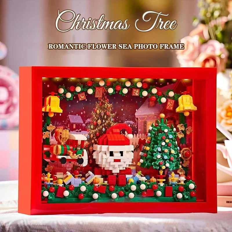 Christmas Building Blocks Decorations Creative 3D Display Models Mini Bricks Santa Claus Christmas Gifts Toys For Childrens